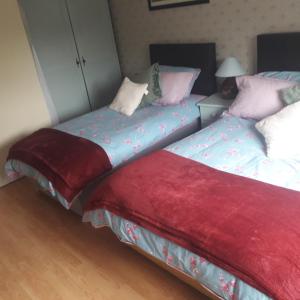 two beds sitting next to each other in a bedroom at Cuan na bPiobairí in Mullingar