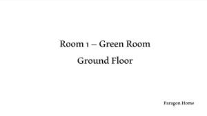 a text box with the words room i green room ground floor at Paragon Home in Ramsgate