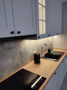 Η κουζίνα ή μικρή κουζίνα στο Miodowy Apartament