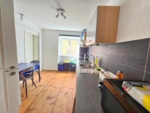 Dapur atau dapur kecil di Wohnreich Blaustein Mitte -2A- 3er WG