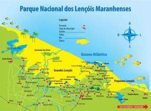 um mapa das leis nacionais do cão lapu em Pousada La Duna Lençóis Maranhenses em Barreirinhas