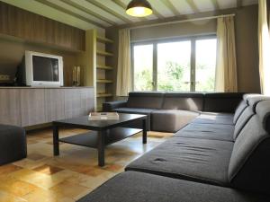 een woonkamer met een bank en een salontafel bij Comfortable Holiday Home in Marche-en-Famenne with Terrace in Marloie