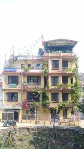 un edificio con plantas a su lado en Monkey Temple Homestay, en Katmandú