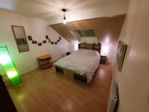 um quarto com uma cama num quarto em EléoPaul Locations - Gerardmer Centre em Gérardmer