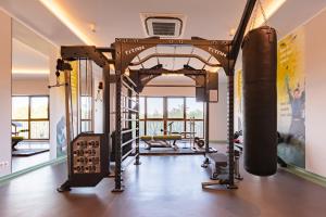 a gym with a punching bag in a room at Burgas Residence 809 in Burgas City