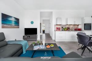 Kuchyň nebo kuchyňský kout v ubytování Ferienwohnung Nachtschwärmer, App 17 Emmelsbüll