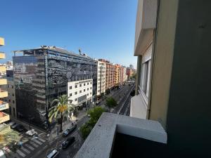 a view of a city street from a building at Magnífica vivienda en Valencia in Valencia