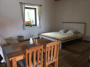 Кровать или кровати в номере Usedlost Horka Onšov