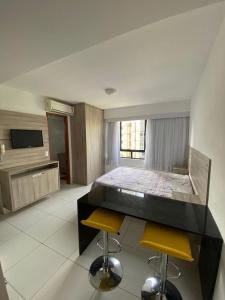 Kuchyň nebo kuchyňský kout v ubytování Golden Point Apartamento em Recife