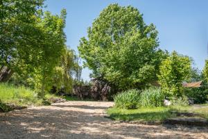 un jardín con árboles y un camino de tierra en Grange Du 19eme Avec Wellness, 