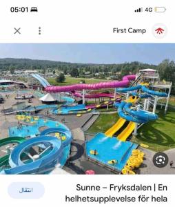 a page of a water park with a water slide at Swden Sunne in Sunne