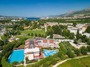 an aerial view of a resort with a swimming pool at Soft apartment in Solin next to Split in Solin