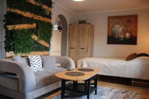 a living room with a couch and a bed at Willa Doris in Zakopane
