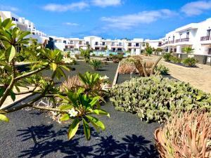 a view of a resort with plants and buildings at Casa Inma Las Piteras. Sol y agua in Costa Teguise