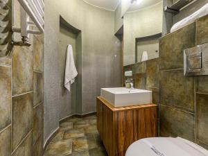 a bathroom with a sink and a toilet in it at VisitZakopane - White Valley Apartment in Zakopane +10 photos