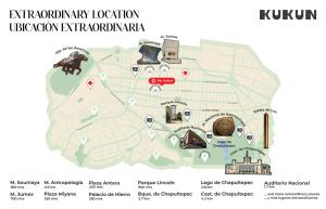 Un mapa de Khovdikiikiikiikiikiikiikiikiiki resort en Goldsmith by Kukun, en Ciudad de México