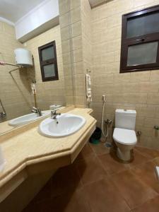 a bathroom with a sink and a toilet at Bahga villa in Alexandria