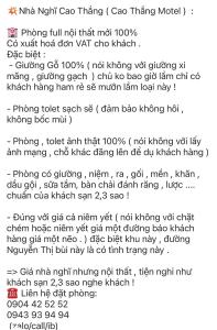 a screenshot of a text box with the words ninja right caikiing c at Nhà Nghĩ Cao Thắng in Bạc Liêu