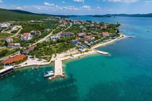 an aerial view of a small island in the water at Stromboli in Sveti Petar