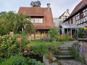 a garden in front of a house at Traumblick Rebenmeer in Gleisweiler