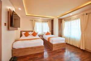 Letto o letti in una camera di The Samrat Palace - Luxury Hotel in Kathmandu