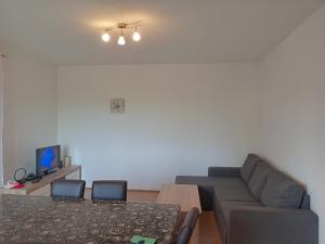 a living room with a couch and a table at Kuća za odmor Mira blizu Biograda na moru in Donja Jagodnja