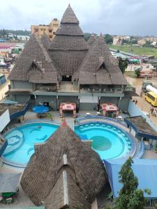 an aerial view of a resort with a swimming pool at Lambada Holiday Resort Mombasa in Mtwapa