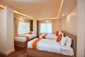Letto o letti in una camera di The Samrat Palace - Luxury Hotel in Kathmandu