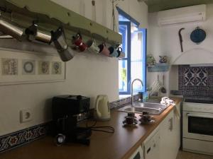 a kitchen with a sink and a counter top at Kastellorizo- Casa Piero in Meyisti