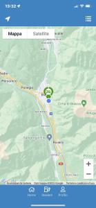 eine Karte der Route einer chilenischen Tour in der Unterkunft Albergo Nazionale in Biasca