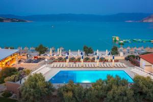 an aerial view of a resort with a swimming pool at Hotel Dobrovit in Baška