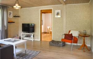 een woonkamer met een bank en een tv bij Gorgeous Home In Ronneby With Kitchen in Ronneby