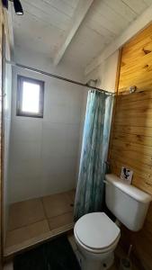baño pequeño con aseo y ventana en El pisito en San Rafael
