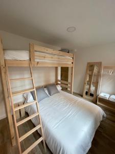 a bedroom with two bunk beds and a ladder at Casa Arco in Pontevedra