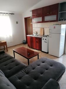 sala de estar con sofá y cocina en Apartments Villa Venera, en Ražanac