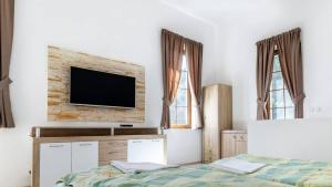 TV a/nebo společenská místnost v ubytování Apartmány Lucia Baňa