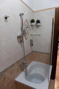 uma banheira com torneira na casa de banho em Angelì casa vacanza em Mercato San Severino