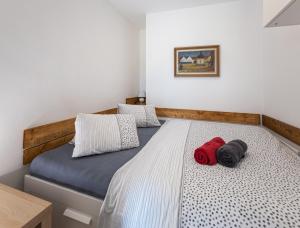 Postel nebo postele na pokoji v ubytování Škorničkův statek
