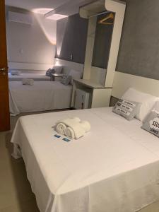 Postel nebo postele na pokoji v ubytování Hotel Dois Irmãos