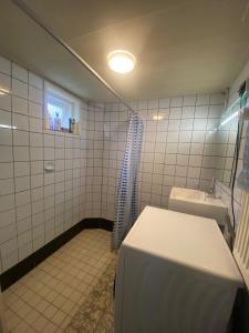 WestdorpeにあるAangename en zeer rustig gelegen vakantiewoningのバスルーム(トイレ、洗面台付)