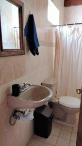 パツクアロにあるCasa Nantly Patzcuaroのバスルーム(洗面台、トイレ付)