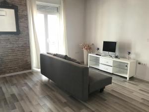 a living room with a couch and a tv at BorrullApart in Valencia