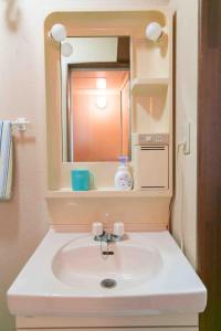 a bathroom with a sink and a mirror at Dream Misono - Vacation STAY 14778 in Sapporo
