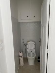 Cette petite chambre comprend une salle de bains pourvue de toilettes. dans l'établissement Magnifique et paisible T2, à Marseille