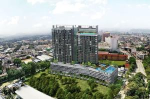 an aerial view of a large building in a city at I-Concept Homestay in Kuala Lumpur