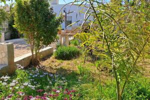 a garden with flowers in front of a building at Punta Grossa - Porto Cesareo in Punta Prosciutto +1 photo