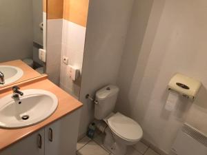 a bathroom with a toilet and a sink at Studio Cité médiévale 250 m in Carcassonne