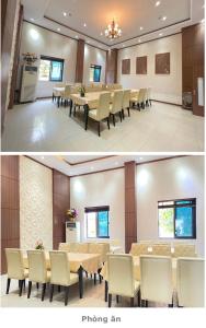 Dong Quan的住宿－BIDV HOTEL CỬA LÒ，一间会议室,配有桌椅