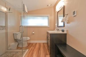 a bathroom with a toilet and a sink and a shower at Galena Getaway Dog Friendly Frisco Retreat in Frisco +28 photos
