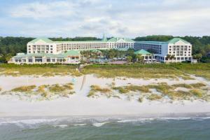 an aerial view of the resort from the beach at The Westin Hilton Head Island Resort & Spa in Hilton Head Island